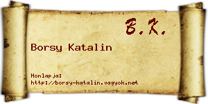 Borsy Katalin névjegykártya